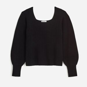 NWT Madewell SoftWool Square-Neck Pullover Sweater $128 velvet black XXS